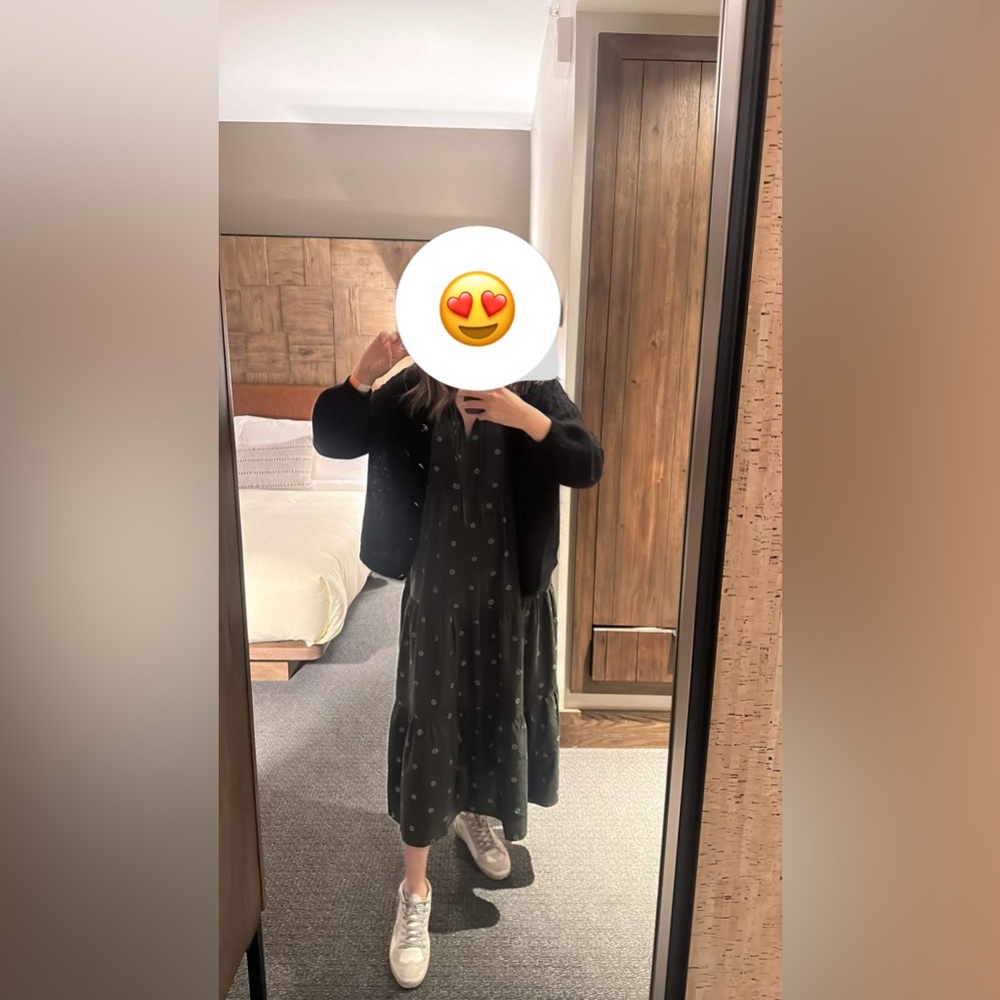Madewell Tie-Neck Tiered MIDI Dress Size XS